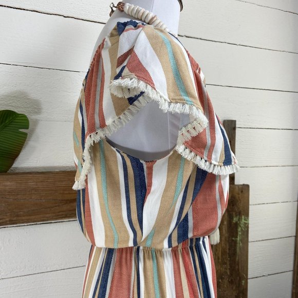 NWT Super Soft Striped with Fringe Maxi Dr… - Picture 7 of 12